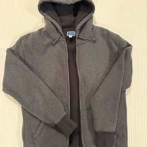 J. Crew Charcoal Sherpa-Lined Hoodie